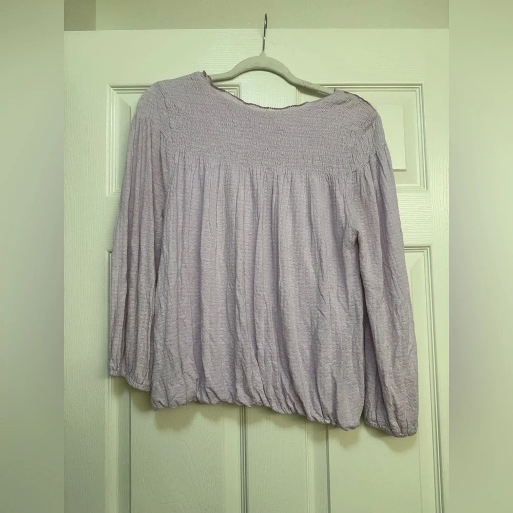 Free People Begonia Embroidered Bohemian Top in Lilac - Picture 8 of 14